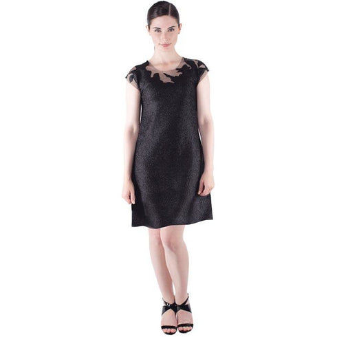 Tulle Neck Sheath Crinkle Dress - DR408